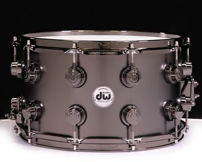 DW Collector's Snare 8x14 - Satin Black Nickel With Black Nickel Hardware • $680.90