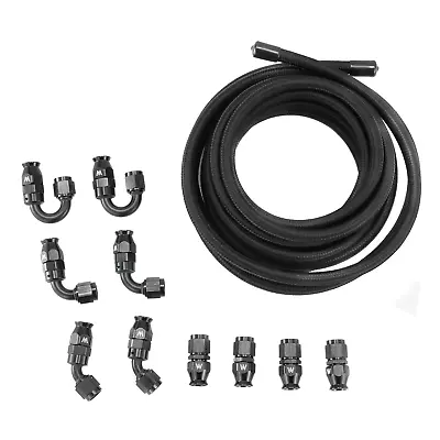 5M 6 AN E85 Braided PTFE Fuel Line Hose Swivel Fittings Kits AUS Stainless Steel • $109