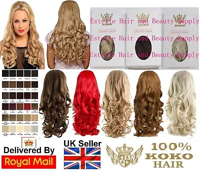 KOKO EVA LOOSE CURL NATURAL LOOK WAVY HAIR 3/4 HALF HEAD WIG 24  Various Colours • £24.99