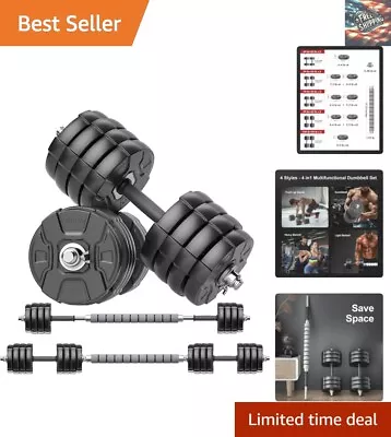 Adjustable Dumbbell Barbell Set - Coated Weight Plates Non-Slip Design 90 Lb • $256.79