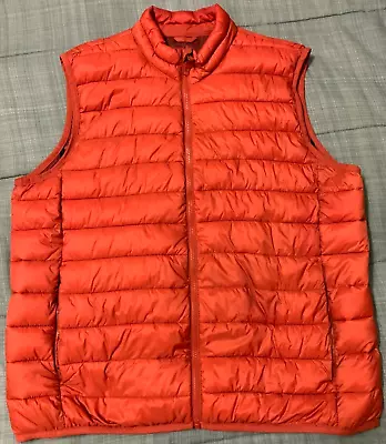 Old Navy Orange Puffy Vest Jacket Xl Brand Fishing Hunting Marty Mcfly • $13