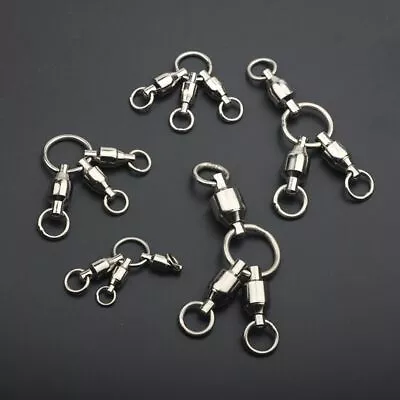 3PCS Double Rotation 3-way Ball Bearing Fishing Rolling Swivel  Main Line • $11.69