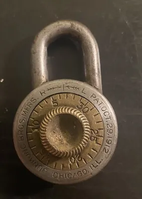 Antique 1912 Junkunc Bros Miniature Brass Combination Lock Rare Pat 1912 Chicago • $90