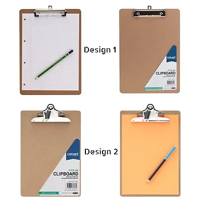 A4 Wooden Clipboard Paper Holder Writing Pad Surface Document Boards Metal Clip • £4.04