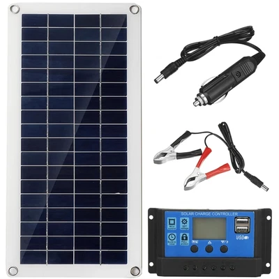 £24.99 • Buy 40W 12V Solar Panel Kit 60A/100A Battery Charger Controller Camping RV Caravan