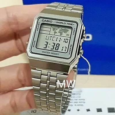 Casio Vintage World Time Digital Watch A500wa-7d A500wa-7df Unisex 5 Alarms Mens • $69.90