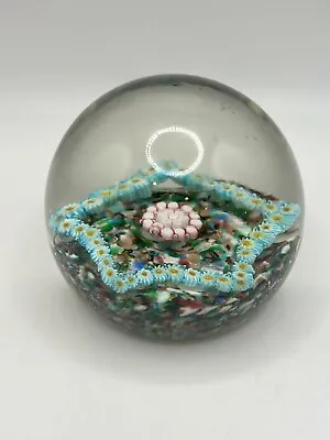 Vintage Millefiori Paperweight Star Design Polished Bottom Murano Italy • $30