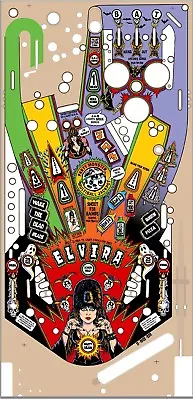 BALLY Elvira And The Party Monsters EATPM Pinball Machine Playfield Overlay • $225