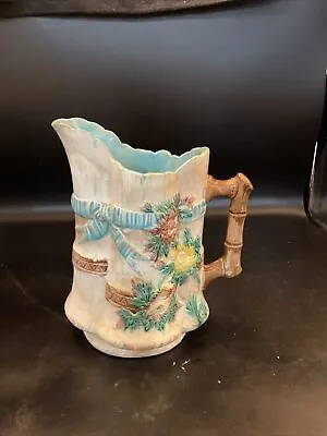 Vintage American Majolica Large Handled Pitcher 8x9 1/2 In • $65