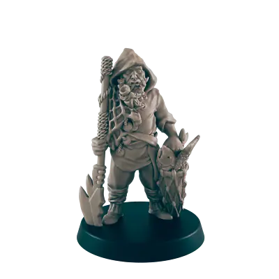 Half Orc Mini | Fisherman W/ Bounty | Male Monster Townsfolk NPC Figure | DnD Wa • £8.66