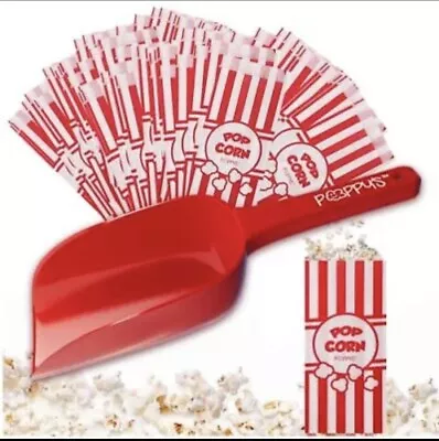 Poppy's Plastic Popcorn Scoop Bundle - 200 Bags And Plastic Popcorn Scooper P... • $20