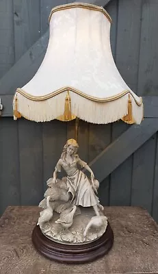 Beautiful Decorative Vintage Young Lady Feeding Geese Figurine Table Lamp Light • £69.99