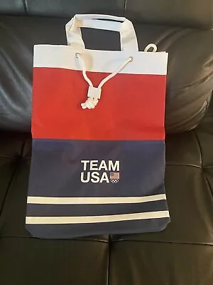 Team USA Canvas Duffle Bag Backpack Olympic Red White Blue • £24.10