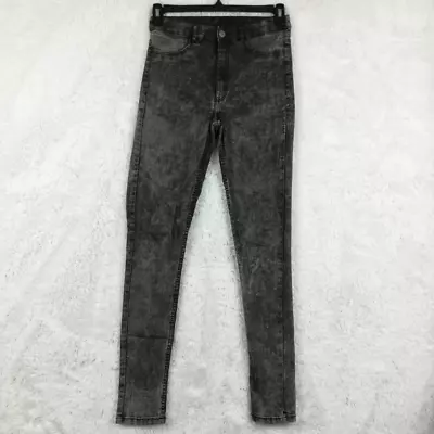Divided By H&M Womens Jeans Skinny Gray Stretch Acid Wash Mid Rise Denim 10 • $19.99