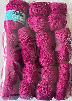 Patons Cameo Crepe Knitting 100% Wool Crepe Dark Fushia Colour Lot 11x50g Balls • £3.99