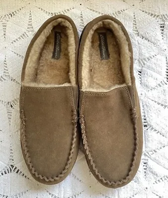 Eddie Bauer Men's West Haven Suede Memory Foam Slip On Moccasin Tan XL (11-12) • $15