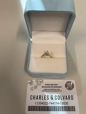 Charles And Colvard Pear Moissanite Engagement Ring • $1200