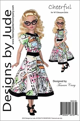 Cheerful Doll Clothes Sewing Pattern For 16  Ellowyne Wilde Dolls Tonner • $12.95