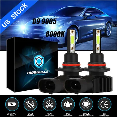 2X 9005 HB3 LED Headlight Bulbs Kit High Beam Fog Light 330000LM 8000K Ice Blue • $18.99