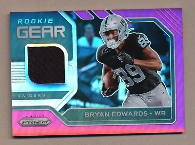 Bryan Edwards RC 2020 Panini Prizm Rookie Gear Pink Prizm Jersey #23 Raiders • $2.50