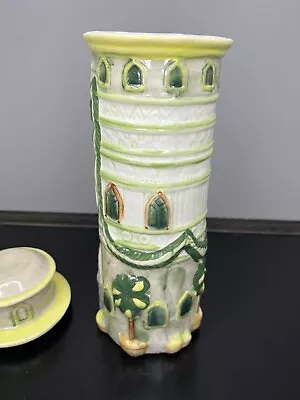 Painted Italian Ceramic Tower Spaghetti Holder Vase With Lid - Pre-Owned • $17.15