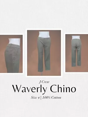 J Crew Waverly Chino Pants - Army Khaki Green - Boyfriend Fit Women’s Sz 4 • $20.50