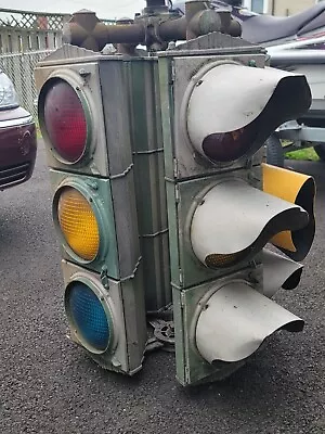 🍊Vintage Crouse Hinds  Art Deco 4-Way Traffic Signal Light | 8  Lens Nice! • $100