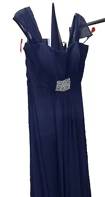 Tiffany Libby Size 24 Navy Evening Dress Lace Up Long Gown Prom BNWT • £199.99