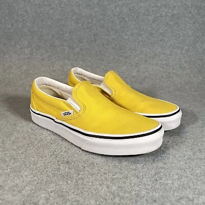 Vans Asher Slip-On Shoes Men’s/Kids 4.5  Women’s 6 Bright Yellow Skate Sneakers • £24.06