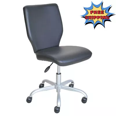 Gray Faux Leather Mid-Back Office Chair Ergonomic Computer Chair With Casters US • $67.50