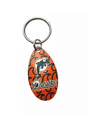 NFL Miami Dolphins Orange Vintage Teardrop Spinner Keychain • $1.99