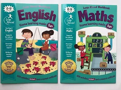 Home Education Maths & English Home Learning Workbook Children Age 8-9 Years New • £5.99