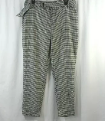 NWT INC International Concepts Black White Houndstooth Tapered Leg Pants 12 • $26.39