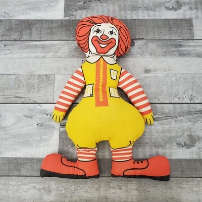$75 • Buy Vintage 1973 McDonalds 16  Plush Cloth Doll SIGNED Ronald McDonald Stuffed Clown