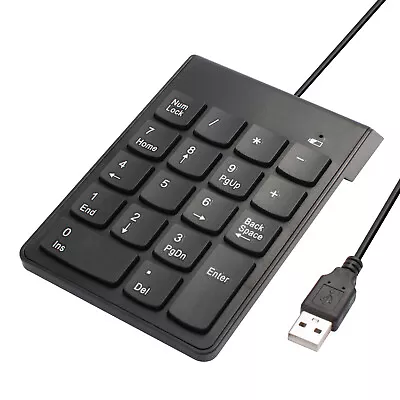 USB 18 Keys Numeric Portable Numpad Wired Keypad For Laptop Computer PC Black • $10.99