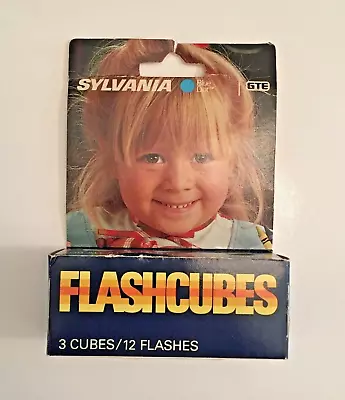 Vintage Sylvania GTE Blue Dot FLASH CUBES 3 Cubes / 12 Flashes Camera Bulbs NOS • $7.95