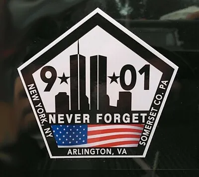 9/11 V2 NEVER FORGET 9 11 Memorial Sticker Decal 3.5  X 3.5  World Trade Center  • $3.99