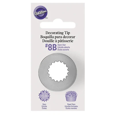 £6.89 • Buy Wilton #8B Open Star Icing Nozzle Decorating Tip For Piping Buttercream Stars