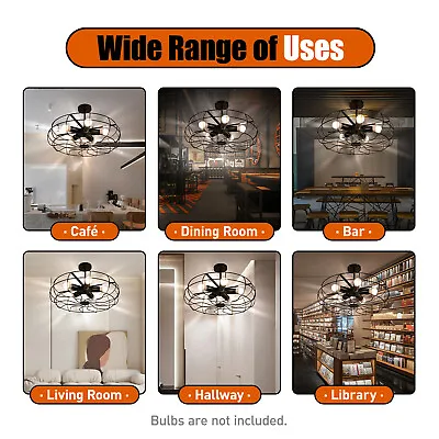 5-Light Industrial Vintage Semi Flush Mount Ceiling Light Metal Hanging Fixture • $29.45