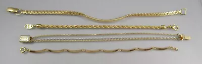 Vintage AVON Lot Of 4 Gold Tone Chain Styles Bracelets 6396 • $12.99