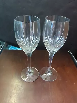 Mikasa Artic Lights Crystal Wine Goblet Glasses Glass Stems 9  Pair • $49.99