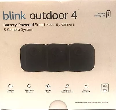 2023 Blink Outdoor 4 (4th Gen) 3 Camera Wireless Hd Home Security System  New • $154