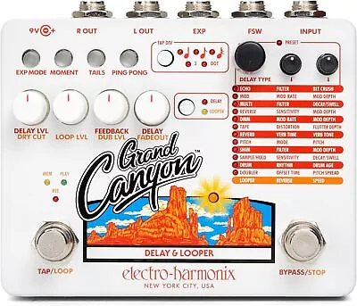 Electro-Harmonix Grand Canyon Delay & Looper Guitar Effect Pedal • $308.20