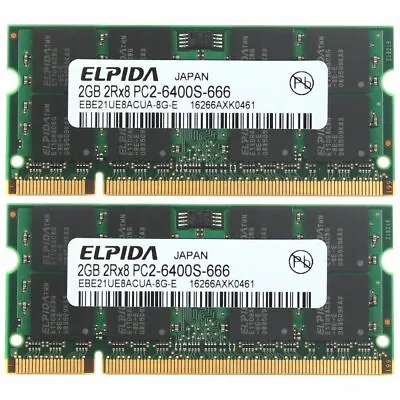 4GB Kit 2x 2GB Dell XPS M1210 M1330 M1530 M1710 M1730 M2010 DDR2 Laptop Memory • $10.78