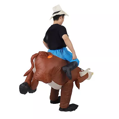 Inflatable Bull Costume Blow Up Costume Bull Rider Adult Halloween Cosplay • $59.10