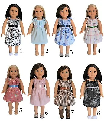 Handmade Doll Clothes Drawstring Dress Fit 18  American Girl Dolls Maplelea     • $8.97