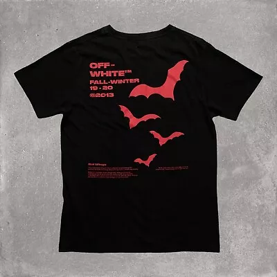 Off White Medium Bats Black Tee Virgil Abloh (OMAA027E19185007) • £100