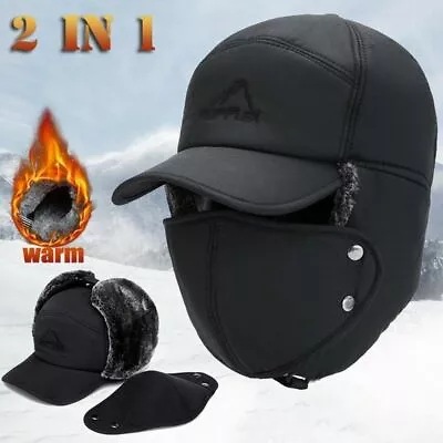 Men Winter Aviator Thick Hat Ear Flap Snow Ski Elmer Fudd Mask Hood Cap • $11.03
