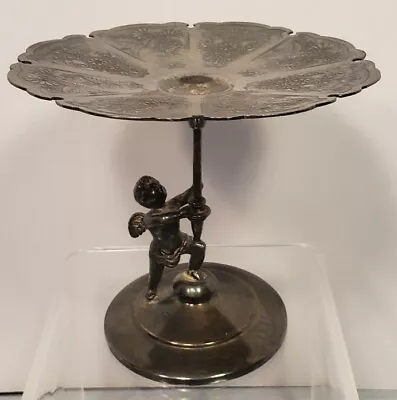 Middletown Plate Co Silverplate Cherub Card Receiver CandyTray Compote Victorian • $115