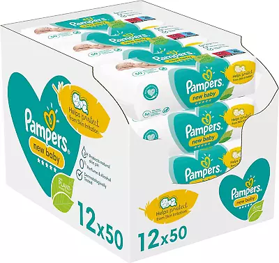 Pampers Baby Wipes Multipack New Baby Sensitive 600 Wet Wipes (12 X 50) Baby • £24.99